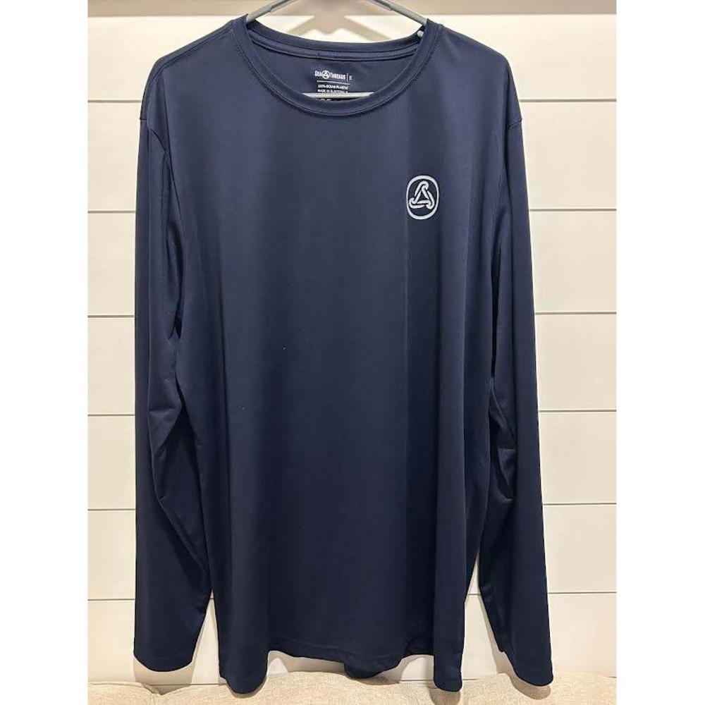 Sea Threads Mens XL Navy Long Sleeve Recycled Ocean Plastic Performance Shirt